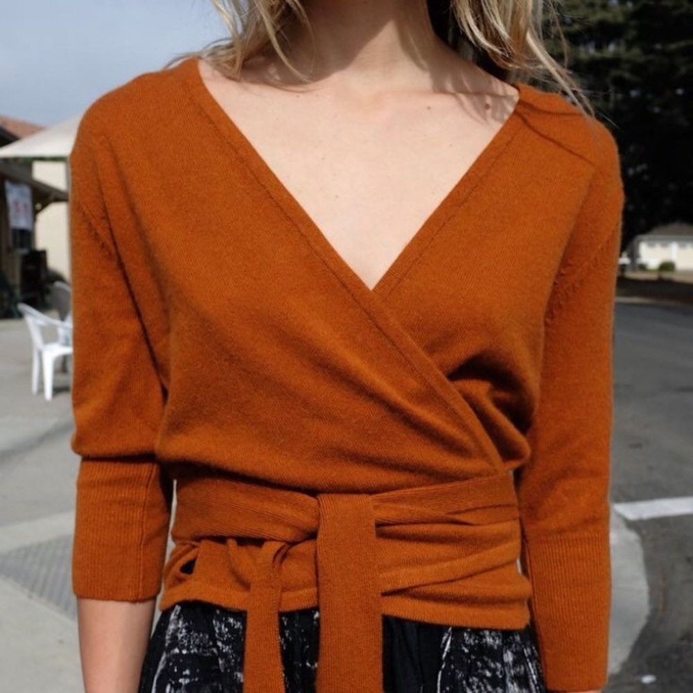 Beklina Cashmere Ballet Wrap, Kabocha, S/M